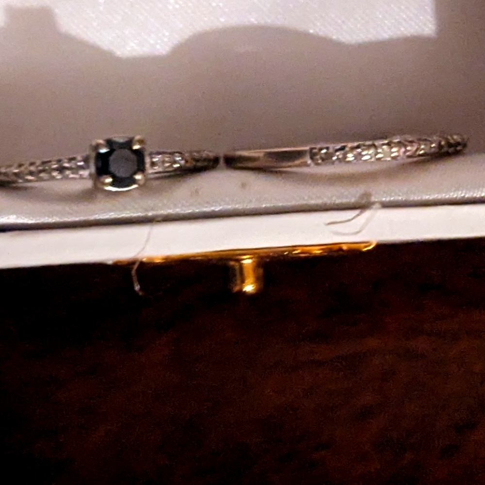 14kt black diamond engagement ring